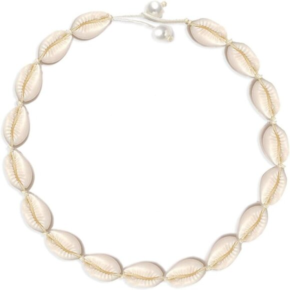 Shell Choker Necklace for Women Seashell Necklace Cowrie Shell Beaded Necklace - Picture 1 of 6